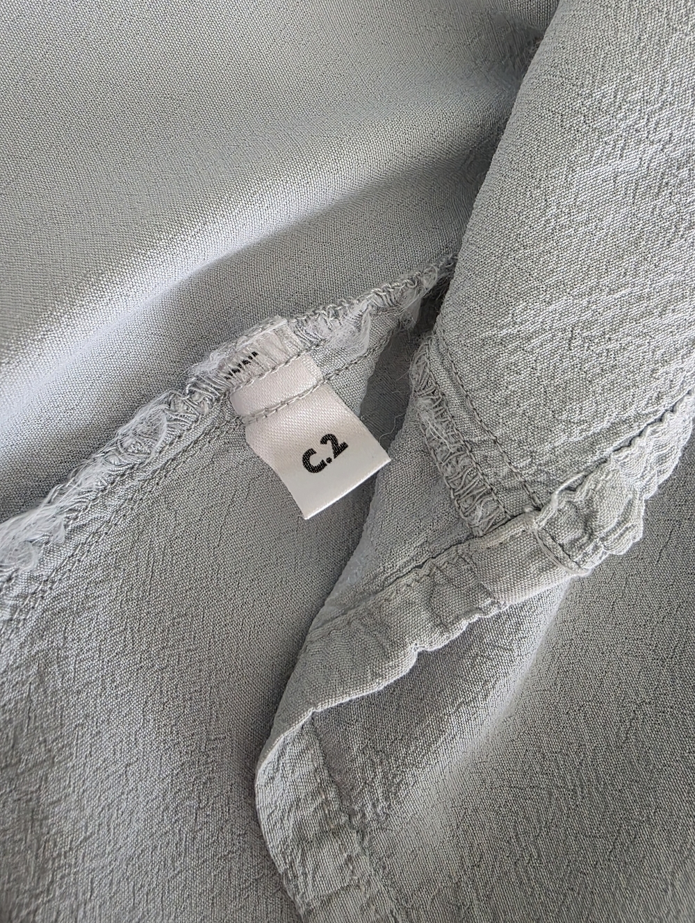 Vintage GHOST MADE IN ENGLAND Pale Blue V-Neck Gathered Front Blouse - Picture 11 of 11